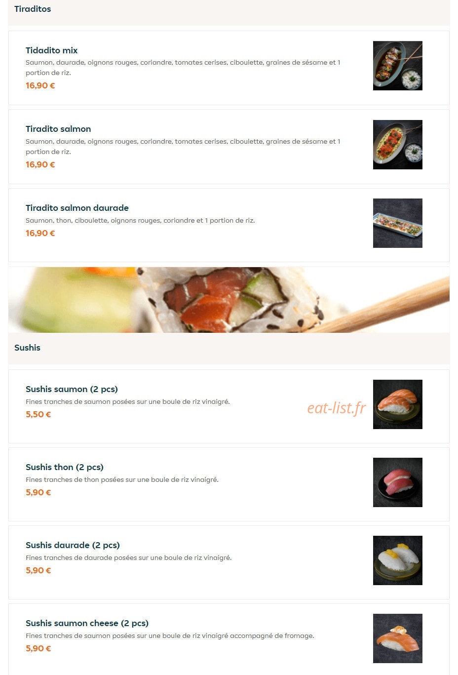 Sushi Bar — carte page 10