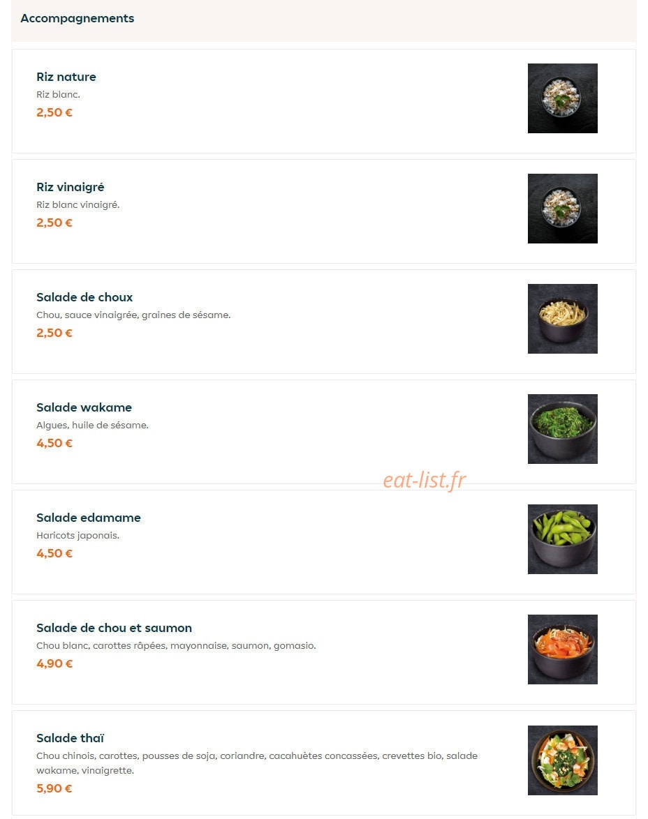 Sushi Bar — carte page 14