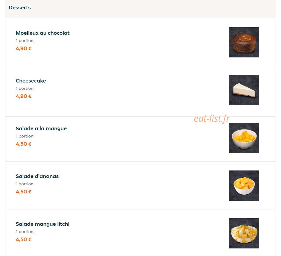 Sushi Bar — carte page 15