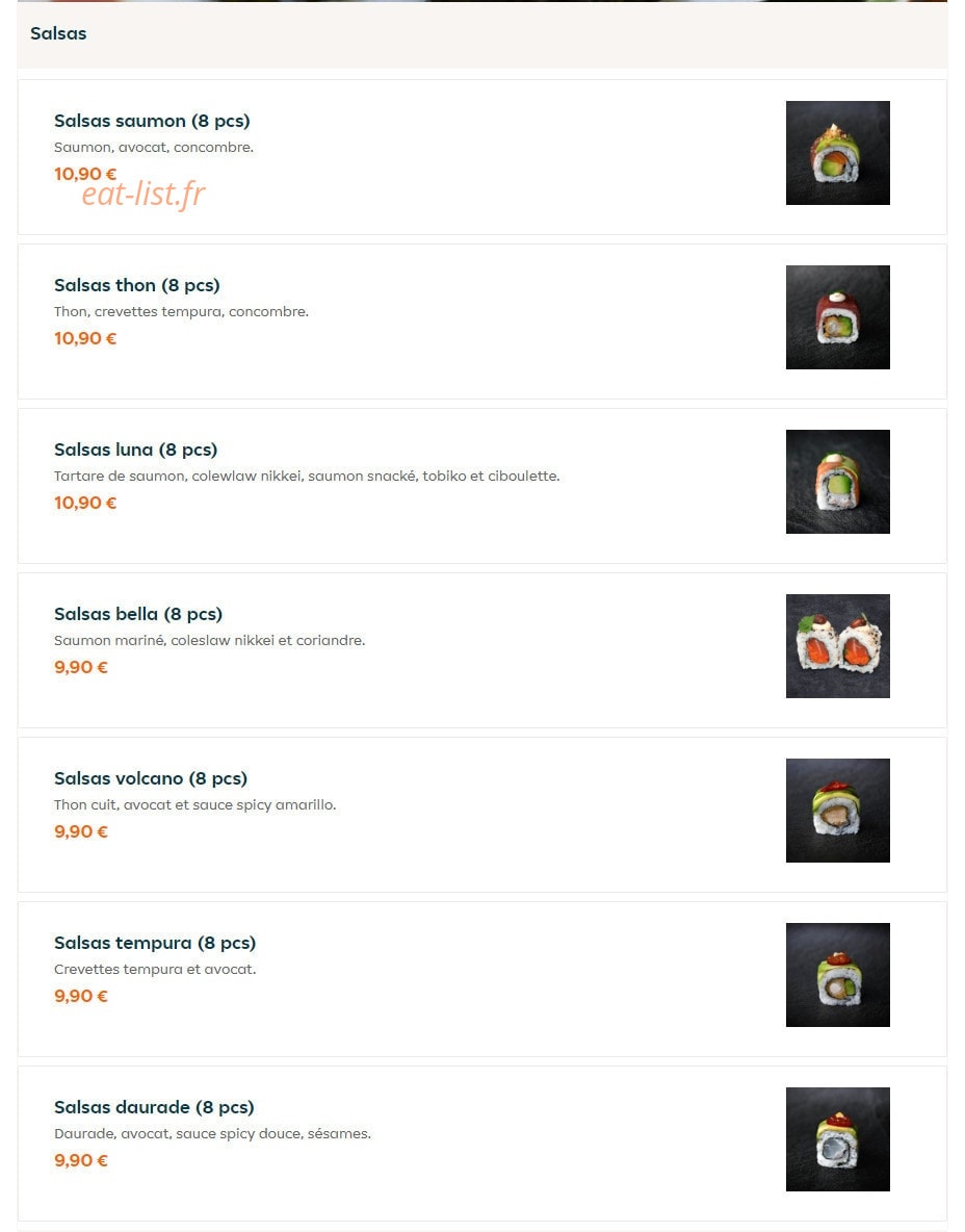 Sushi Bar — carte page 11