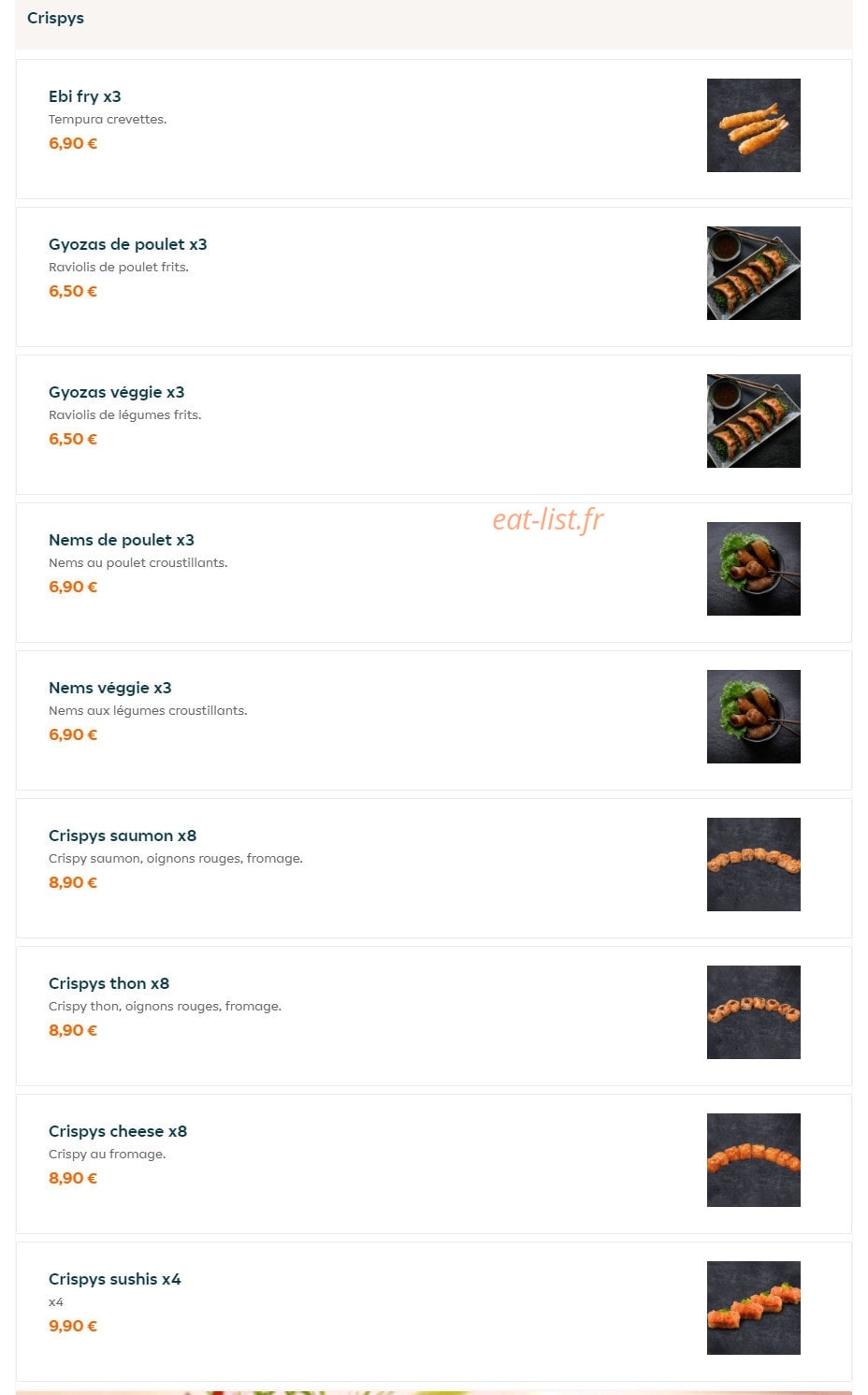 Sushi Bar — carte page 4