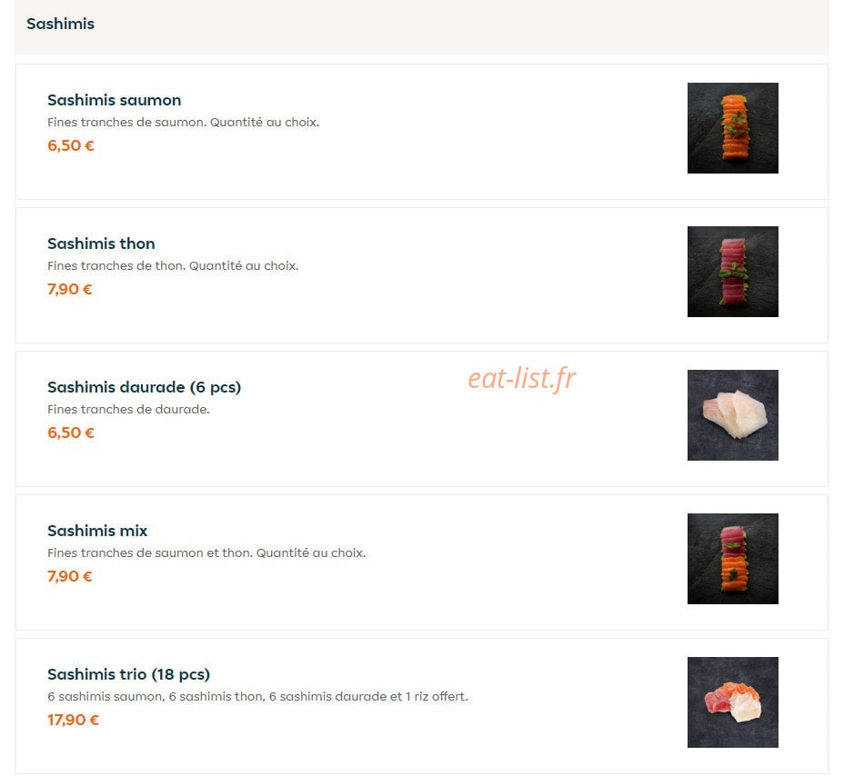 Sushi Bar — carte page 9