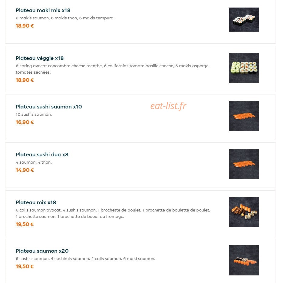 Sushi Bar — carte page 2