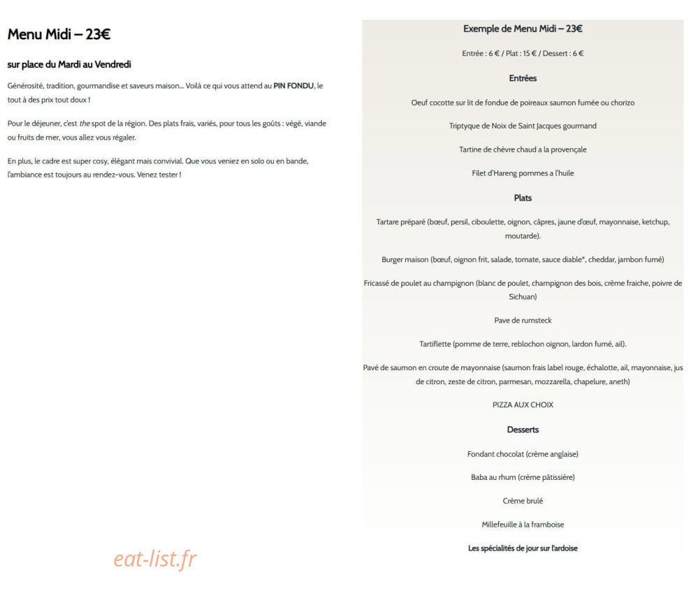 Le Pin Fondu — carte page 1