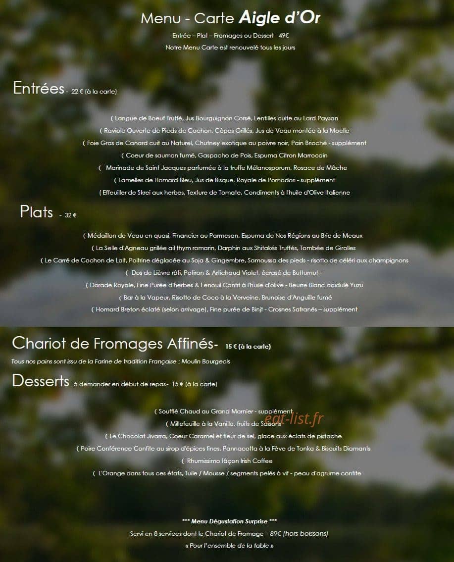 L'Aigle d'Or — carte page 1