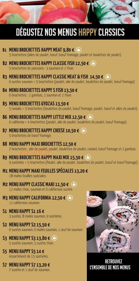 Happy Sushi — carte page 7