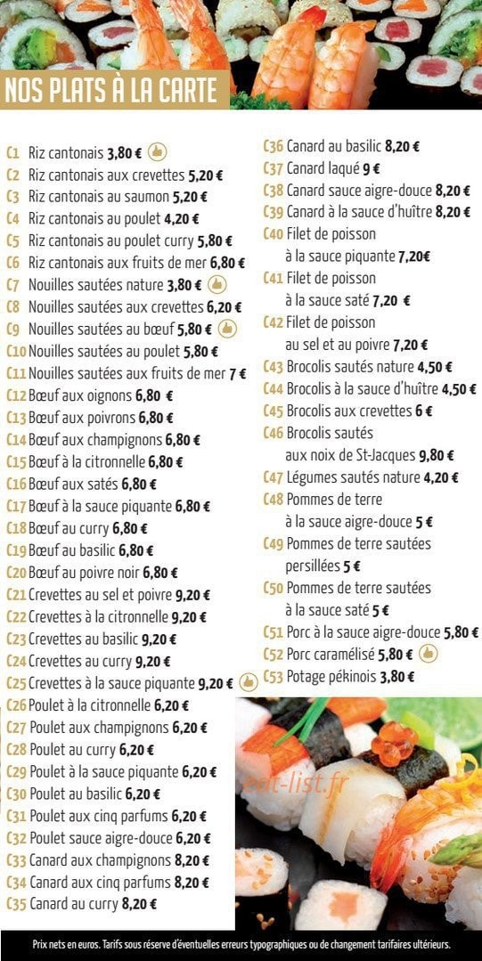 Happy Sushi — carte page 6