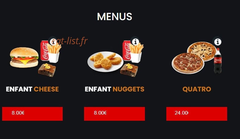 Milano Pizza — carte page 1