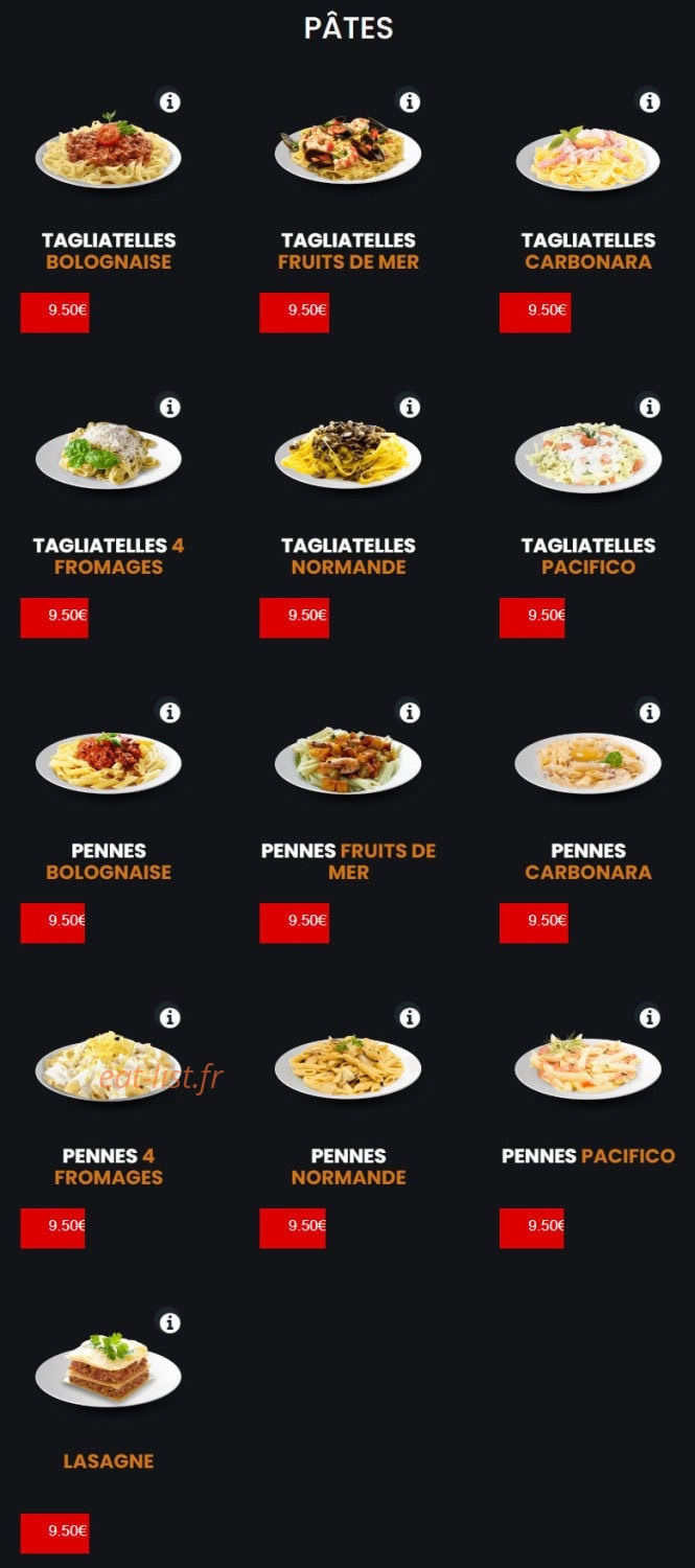 Milano Pizza — carte page 16