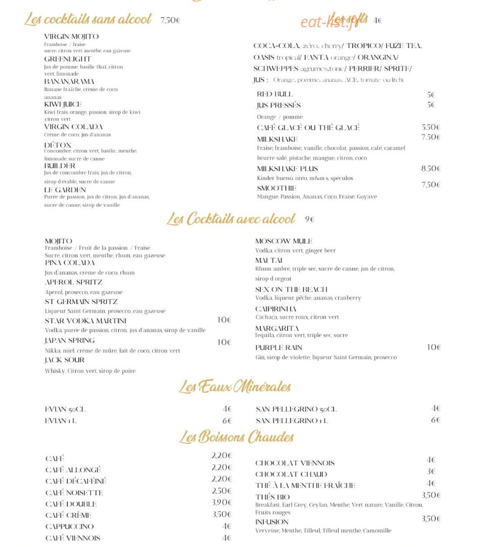 Garden Coffee — carte page 4
