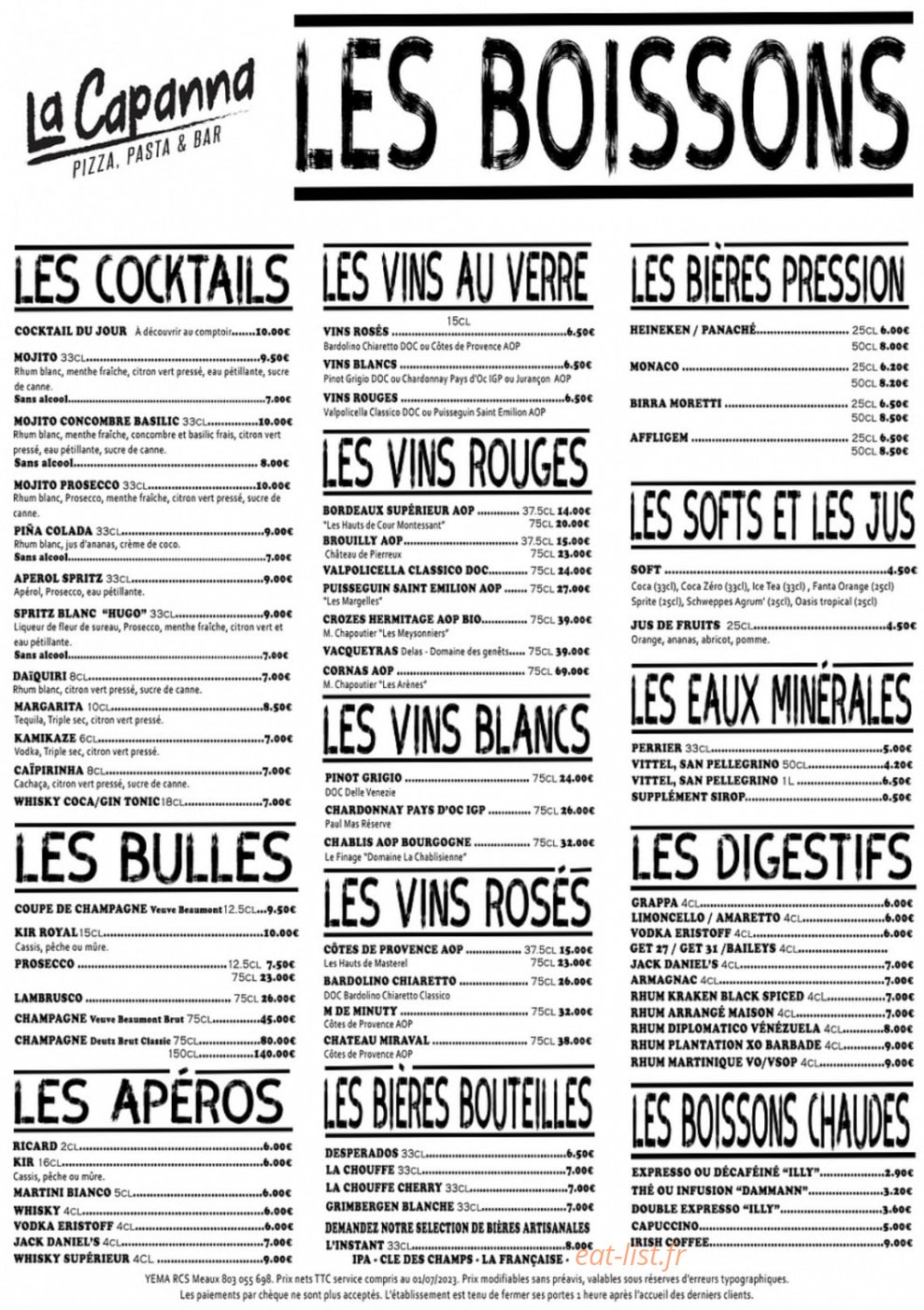 La Capanna — carte page 3