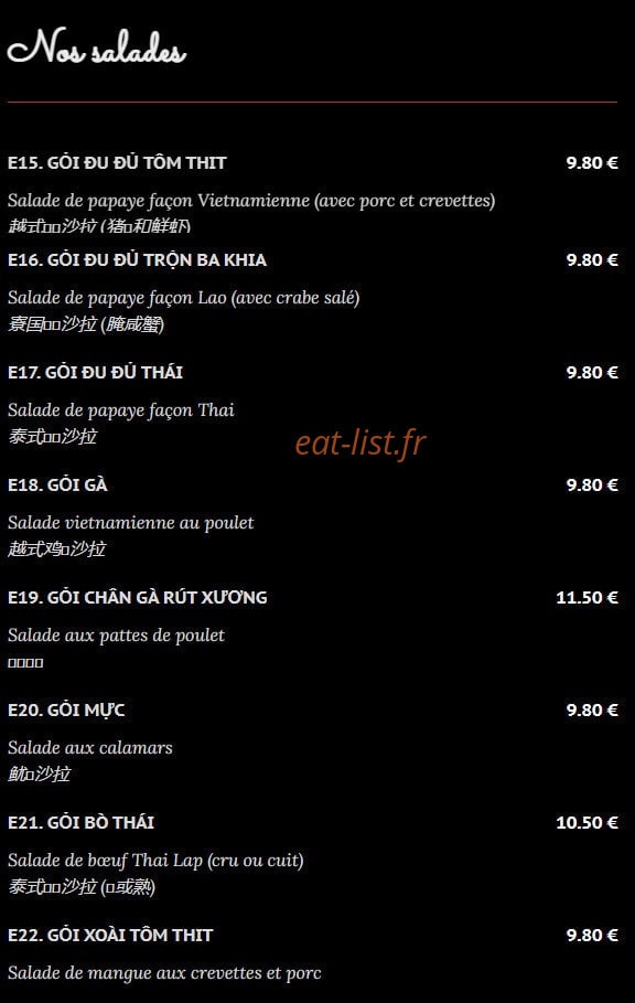 New Saigon — carte page 2