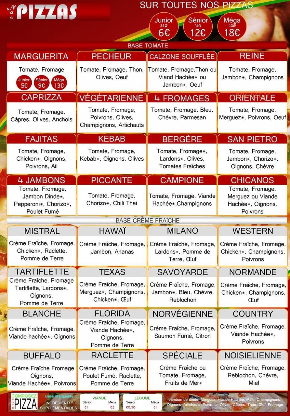 Pizza Delice De Noisiel — carte page 1