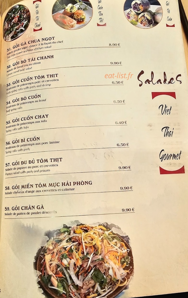 Viet Thai Gourmet — carte page 4