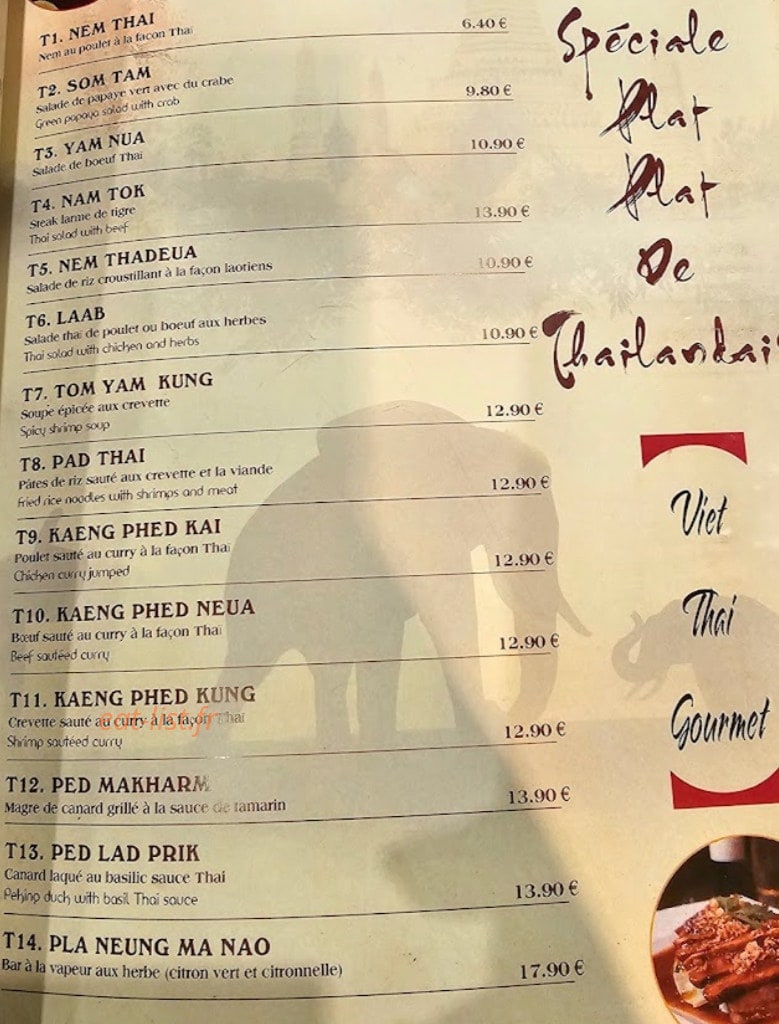 Viet Thai Gourmet — carte page 6