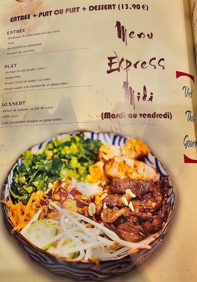 Viet Thai Gourmet — carte page 9