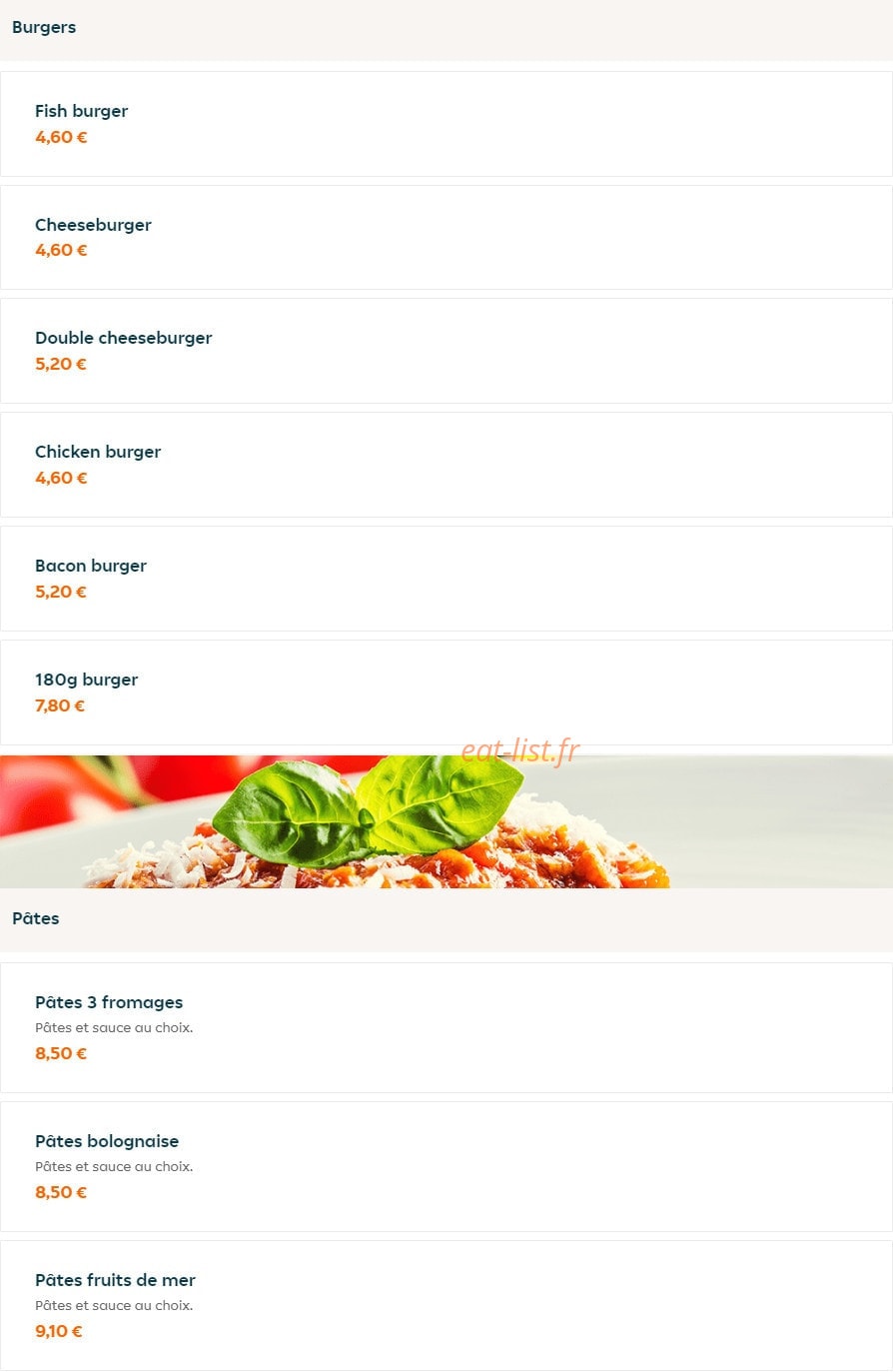 Burger D'Lys — carte page 7