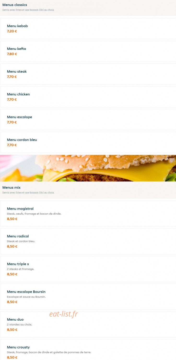 Burger D'Lys — carte page 2