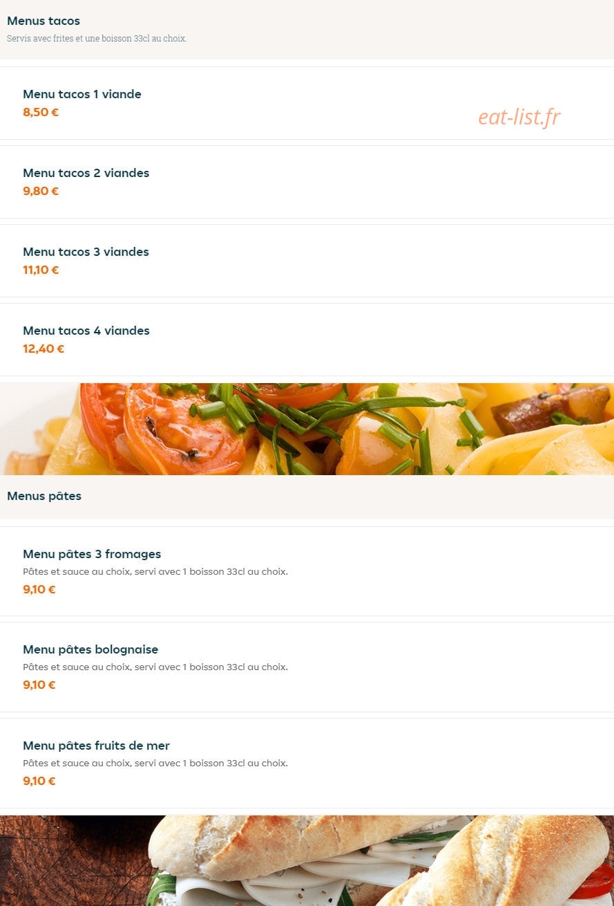 Burger D'Lys — carte page 3