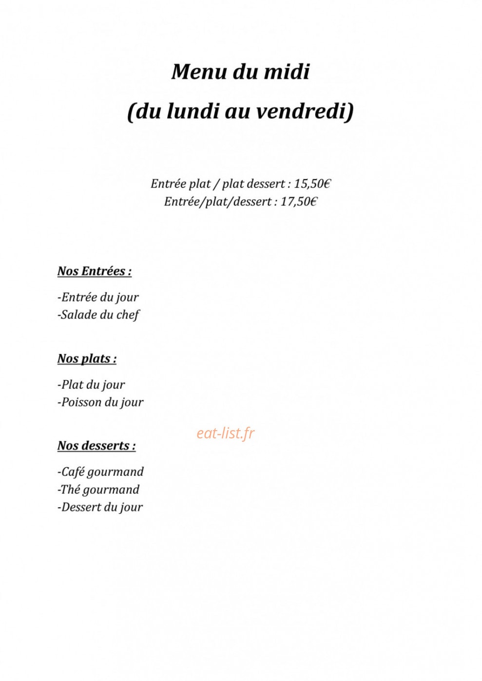 Le Continental — carte page 1