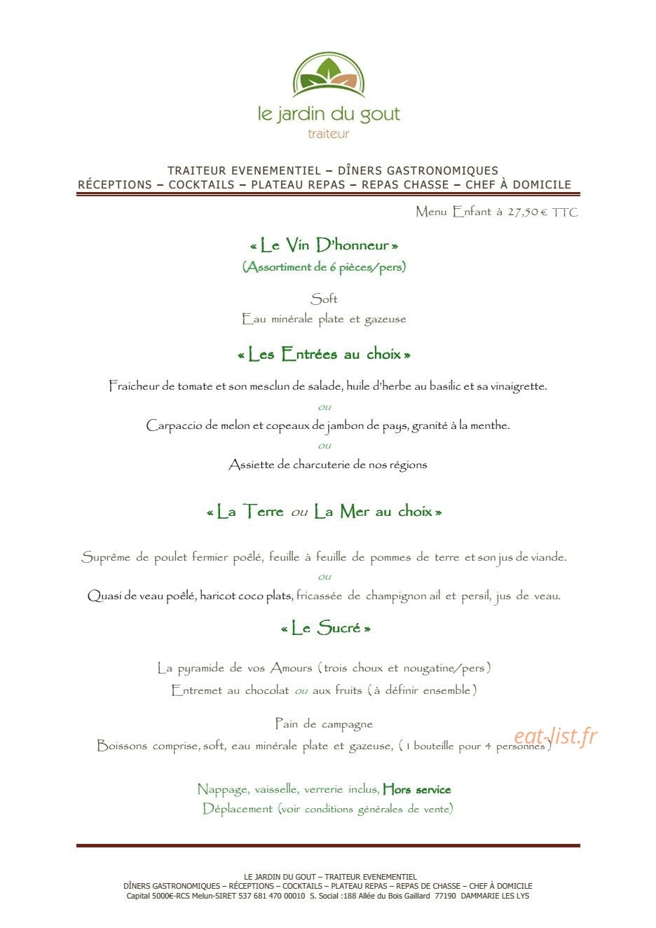 Le Jardin du Gout — carte page 11