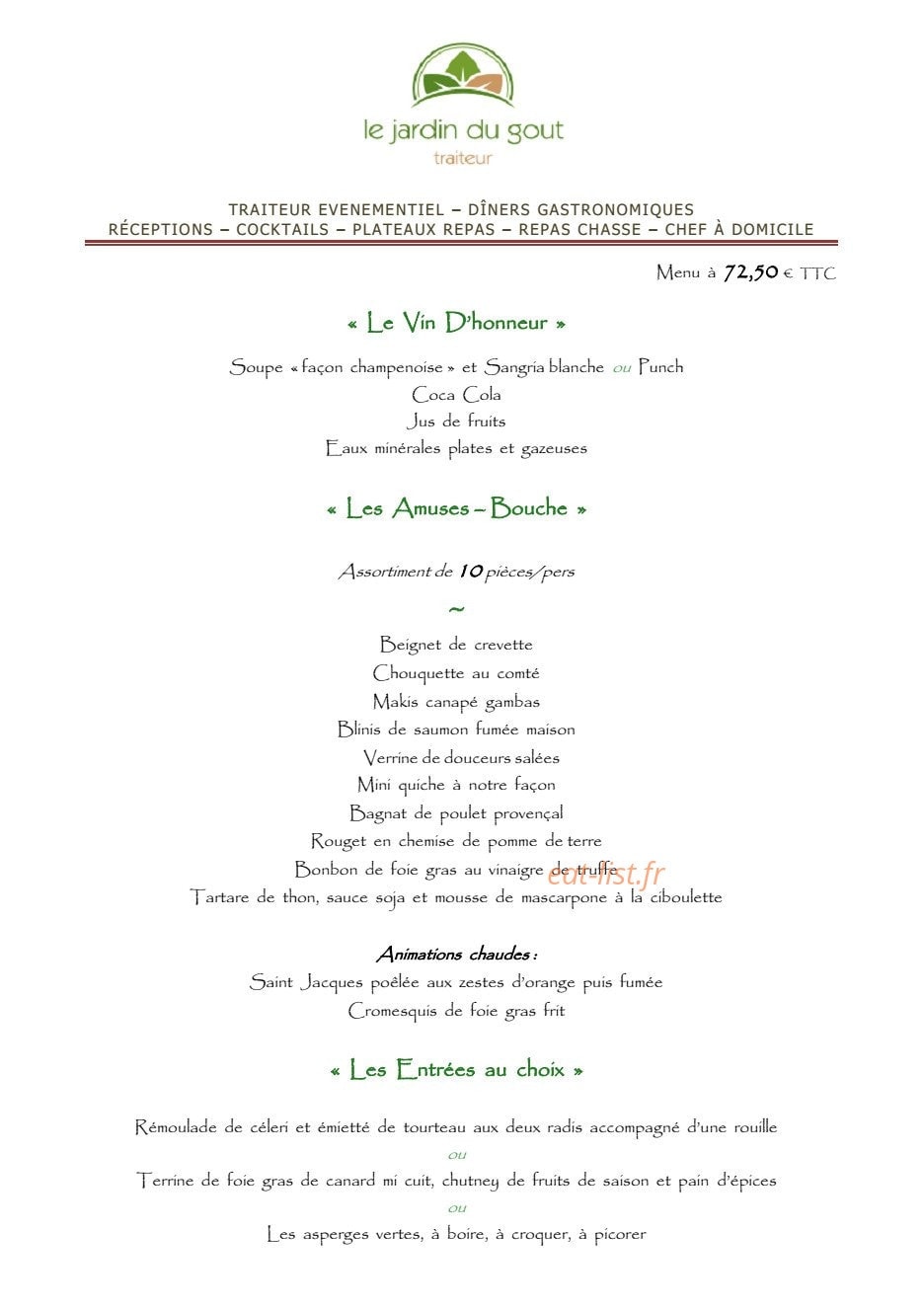 Le Jardin du Gout — carte page 7