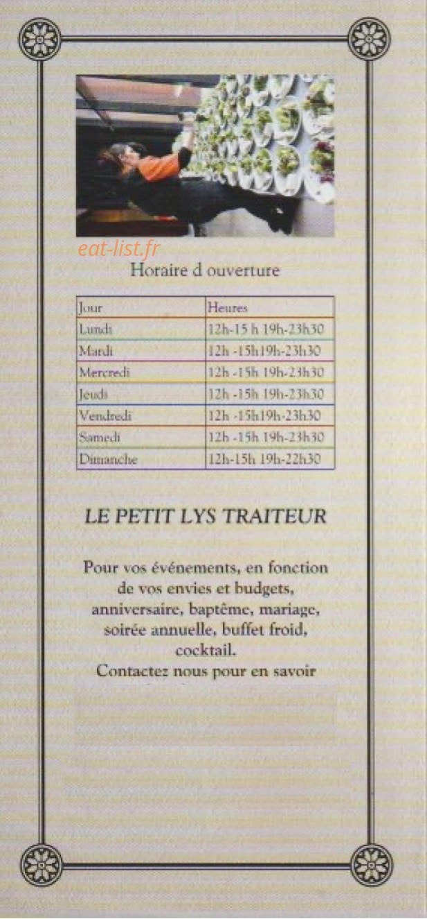 Le Petit Lys — carte page 4