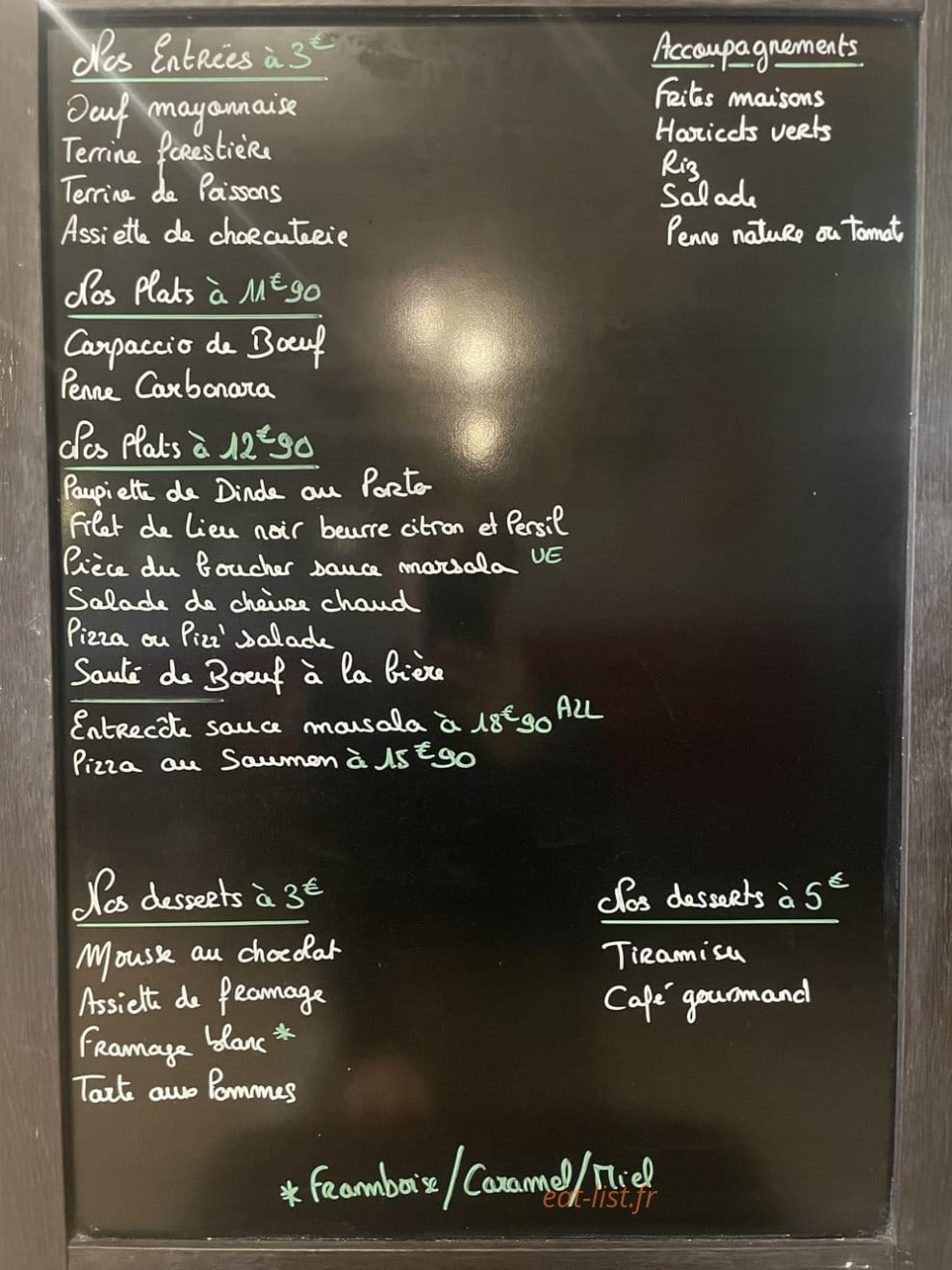 Mon Bistrot — carte page 1