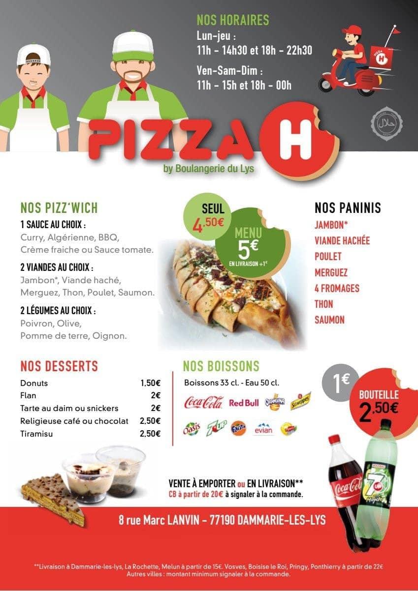 Pizza H — carte page 2