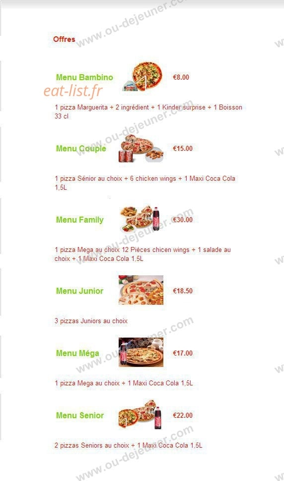 Subito Pizza — carte page 8