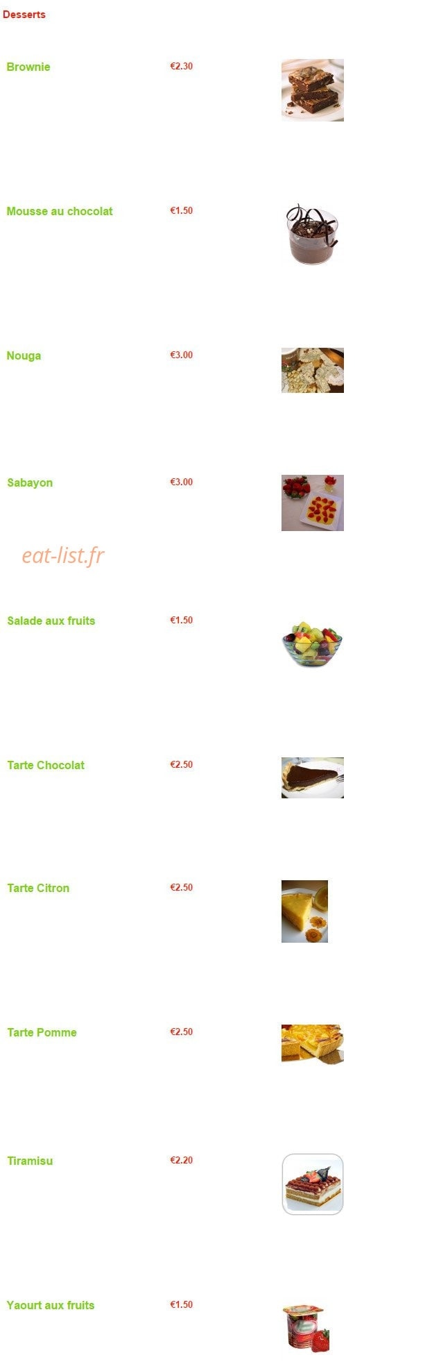 Subito Pizza — carte page 11