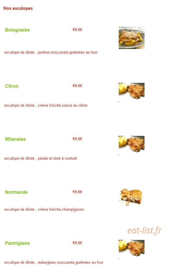 Subito Pizza — carte page 9