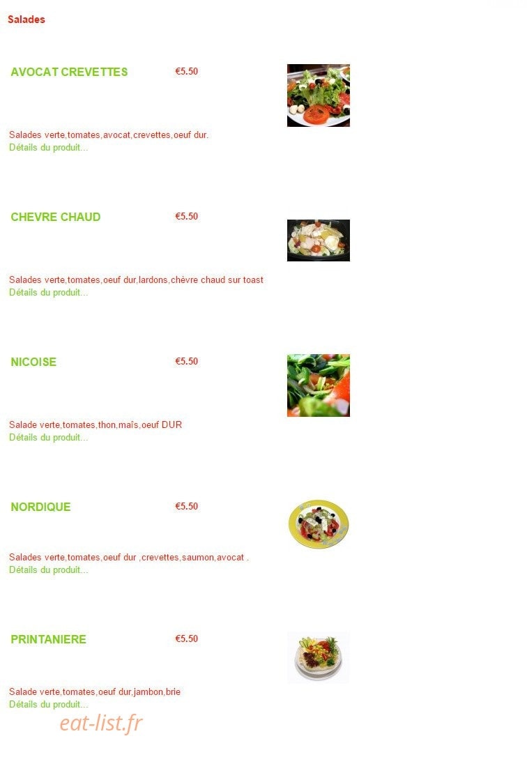 Subito Pizza — carte page 4