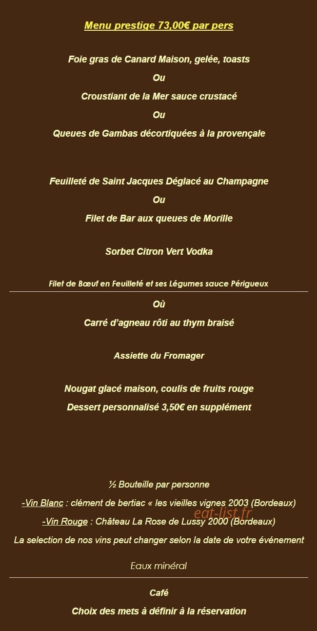 Auberge des charmettes — carte page 8