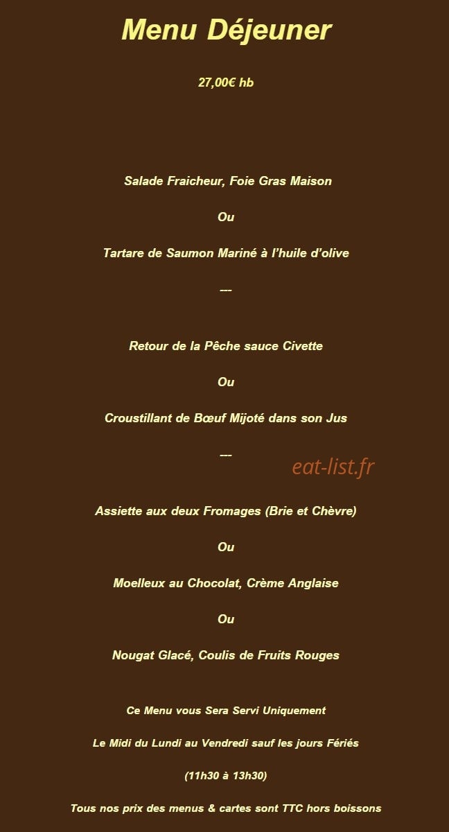 Auberge des charmettes — carte page 5