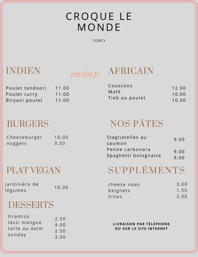 Croque Le Monde — carte page 1