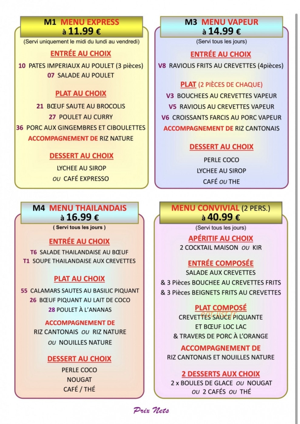 New Saveurs d'Asie — carte page 4
