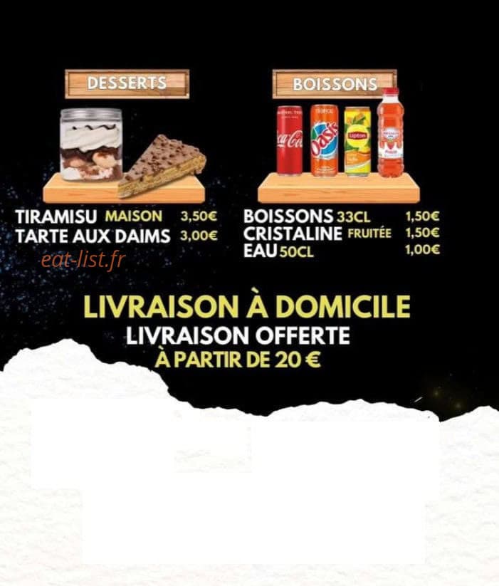 Carte et menu de Only The Food à Gretz Armainvilliers — Les desserts et boissons