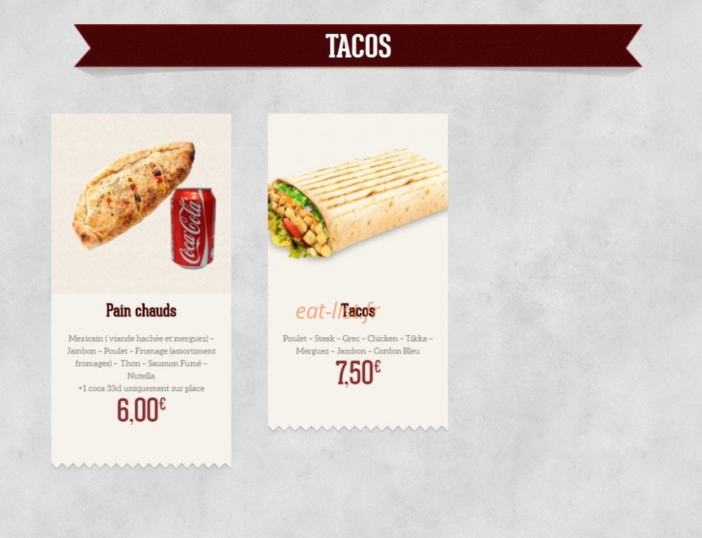 Royal Pizza — carte page 4