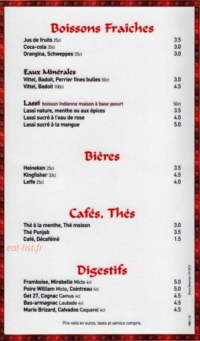 Comptoir des indes — carte page 9