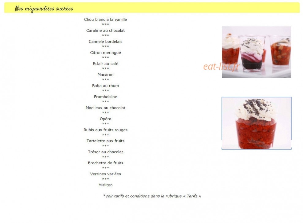 Le Petit Gourmet — carte page 3