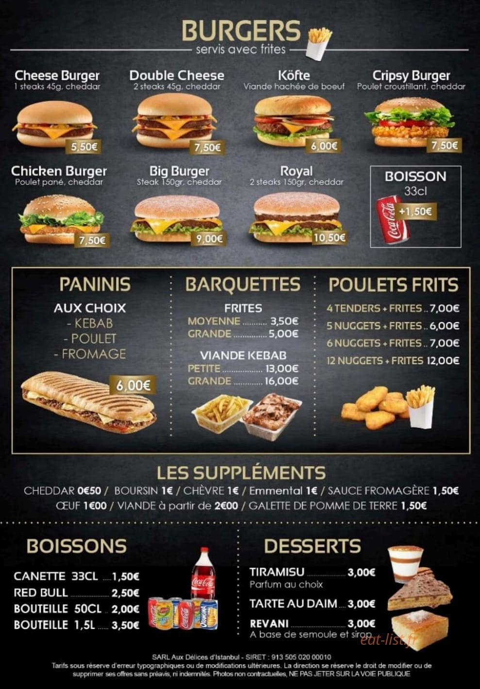 Aux délices d’Istanbul — carte page 4