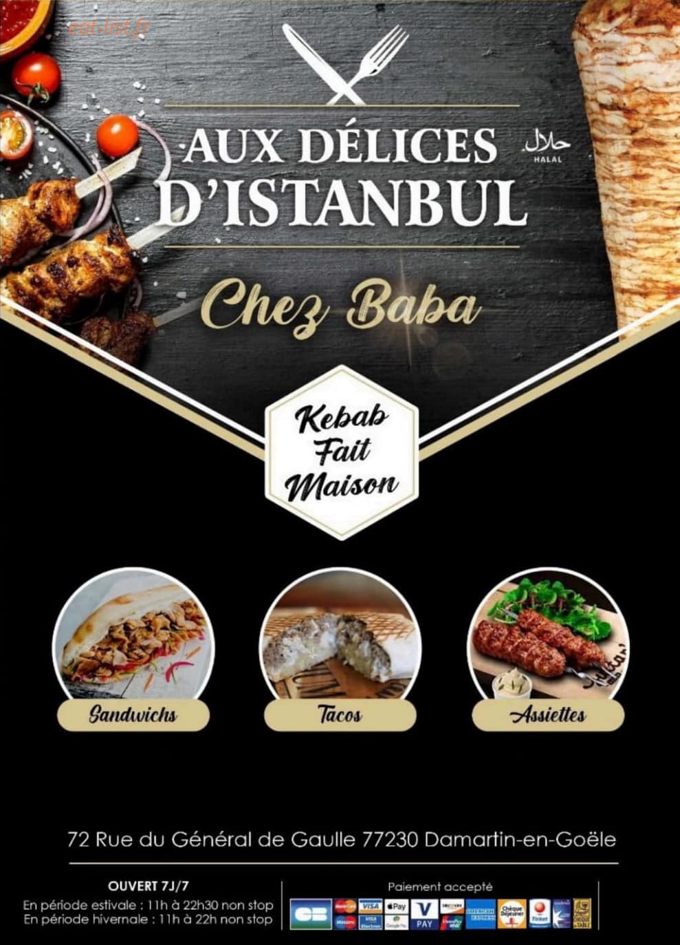 Aux délices d’Istanbul — carte page 1