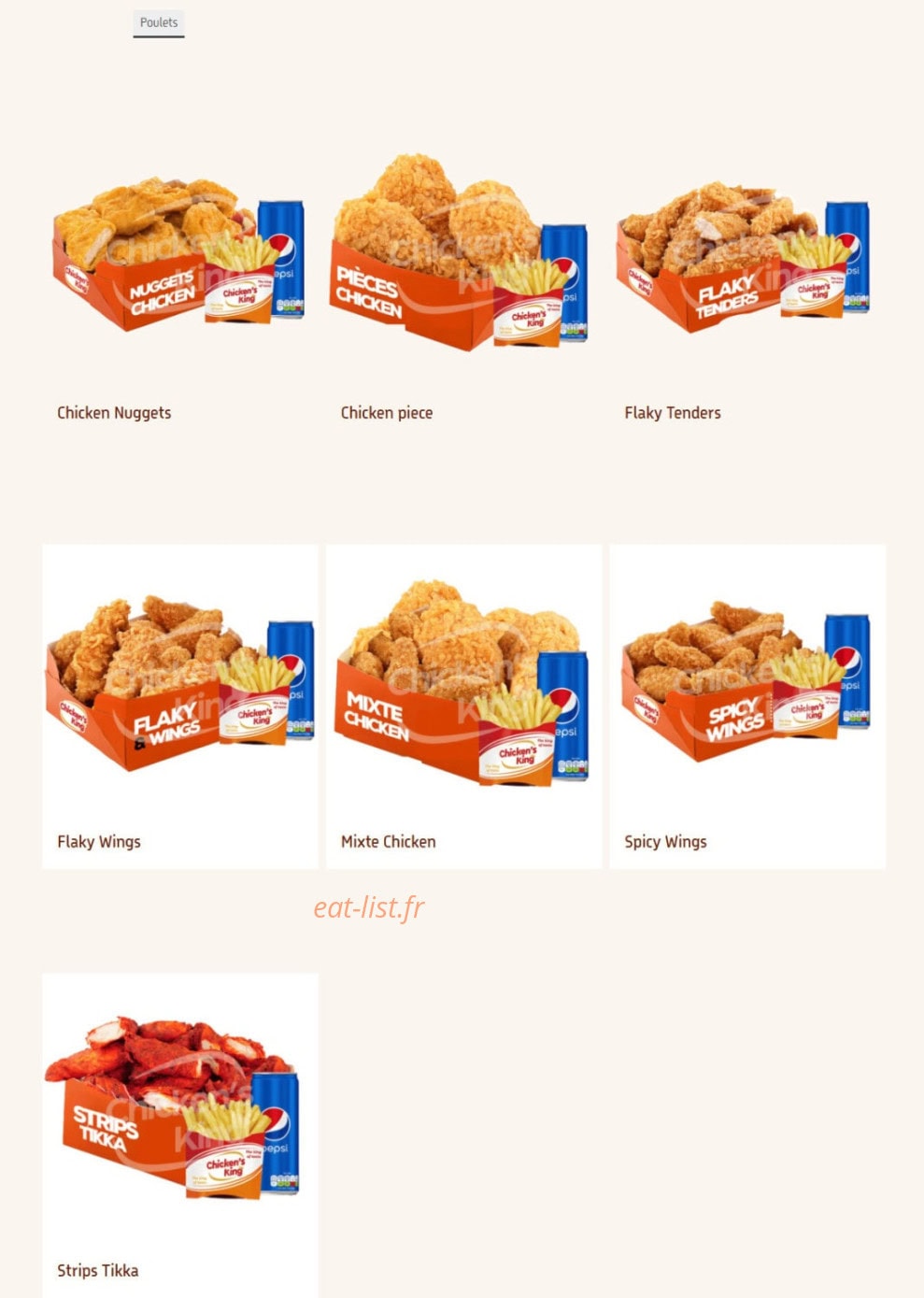 Chicken's King — carte page 2