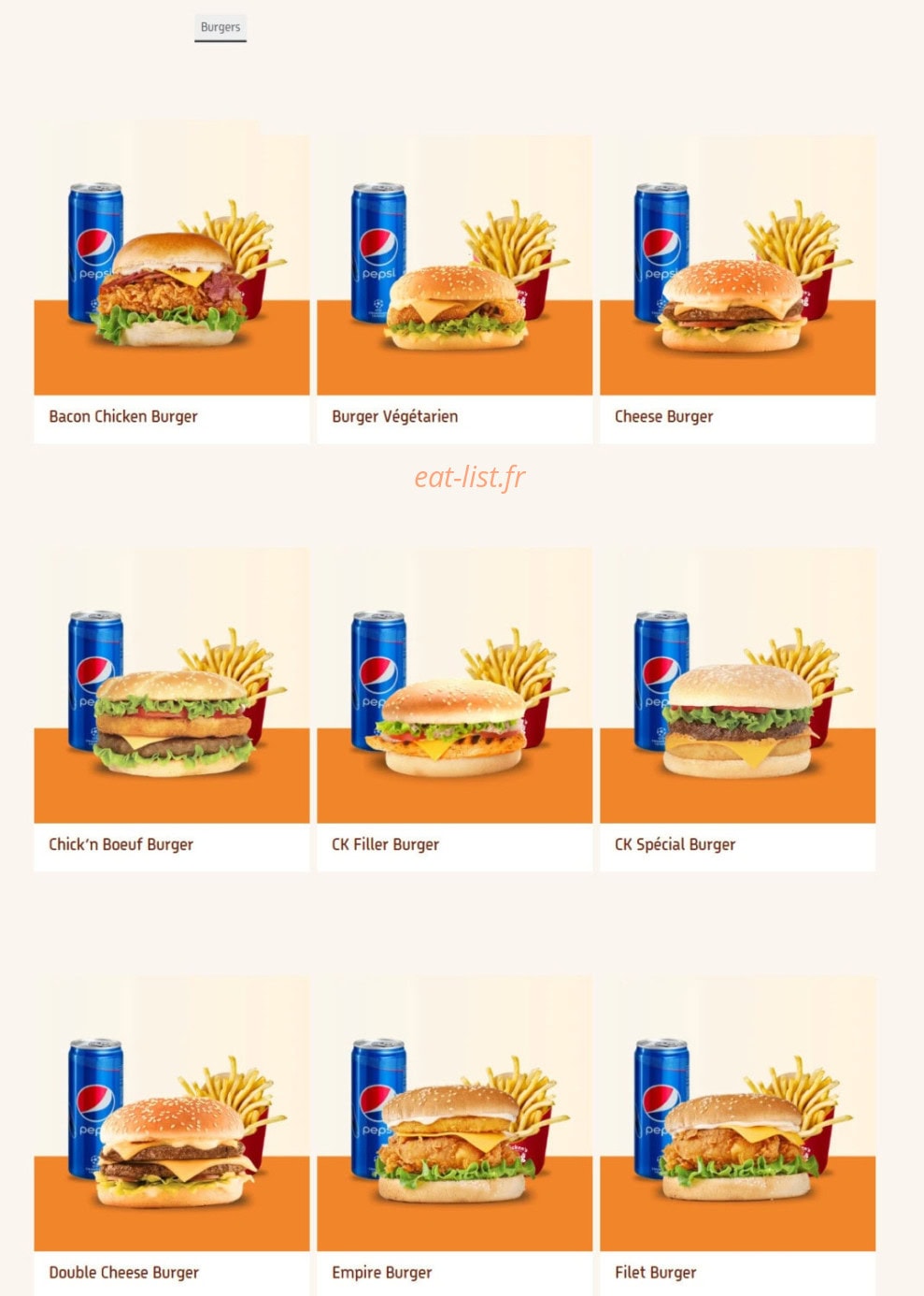 Chicken's King — carte page 3