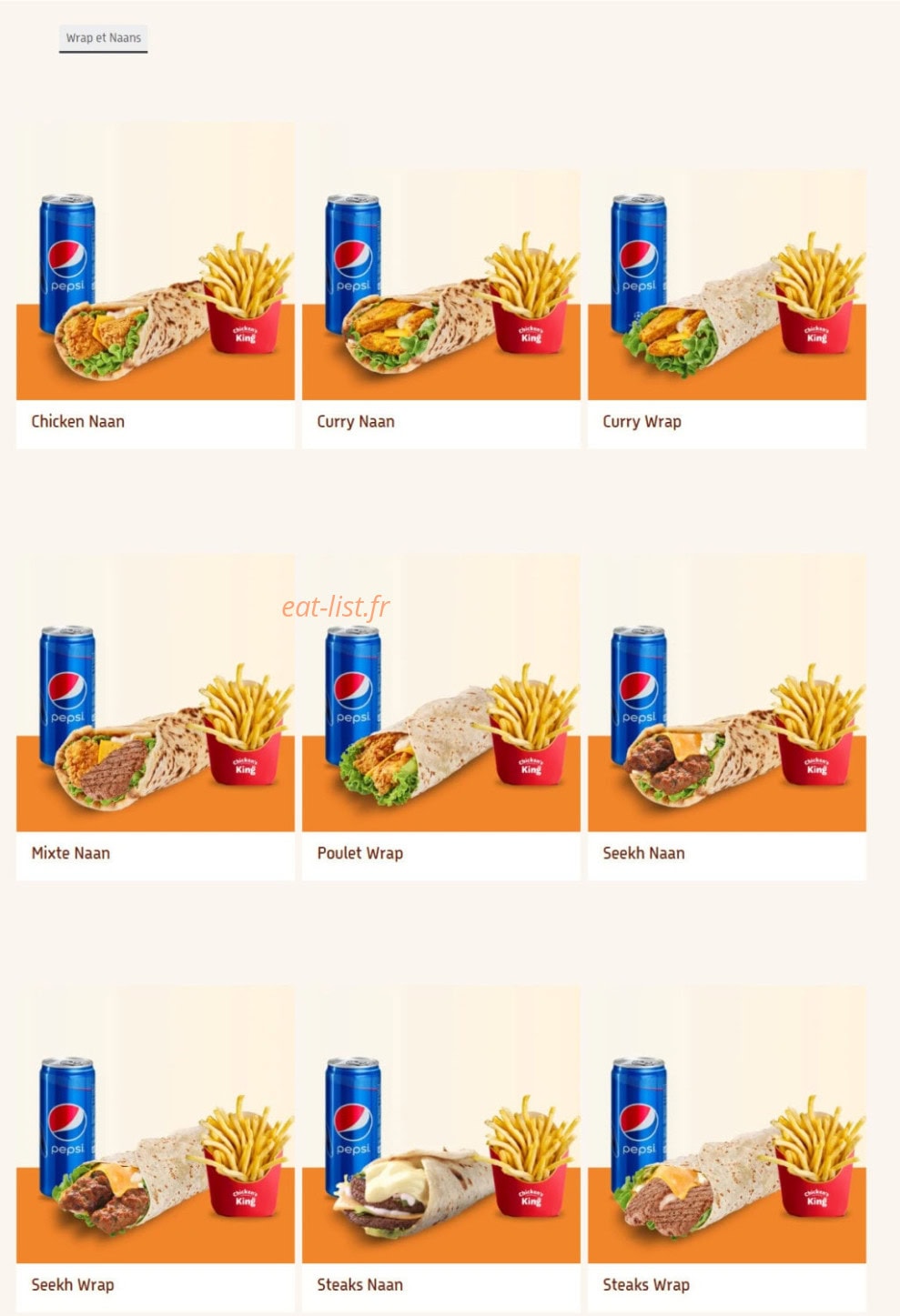 Chicken's King — carte page 4