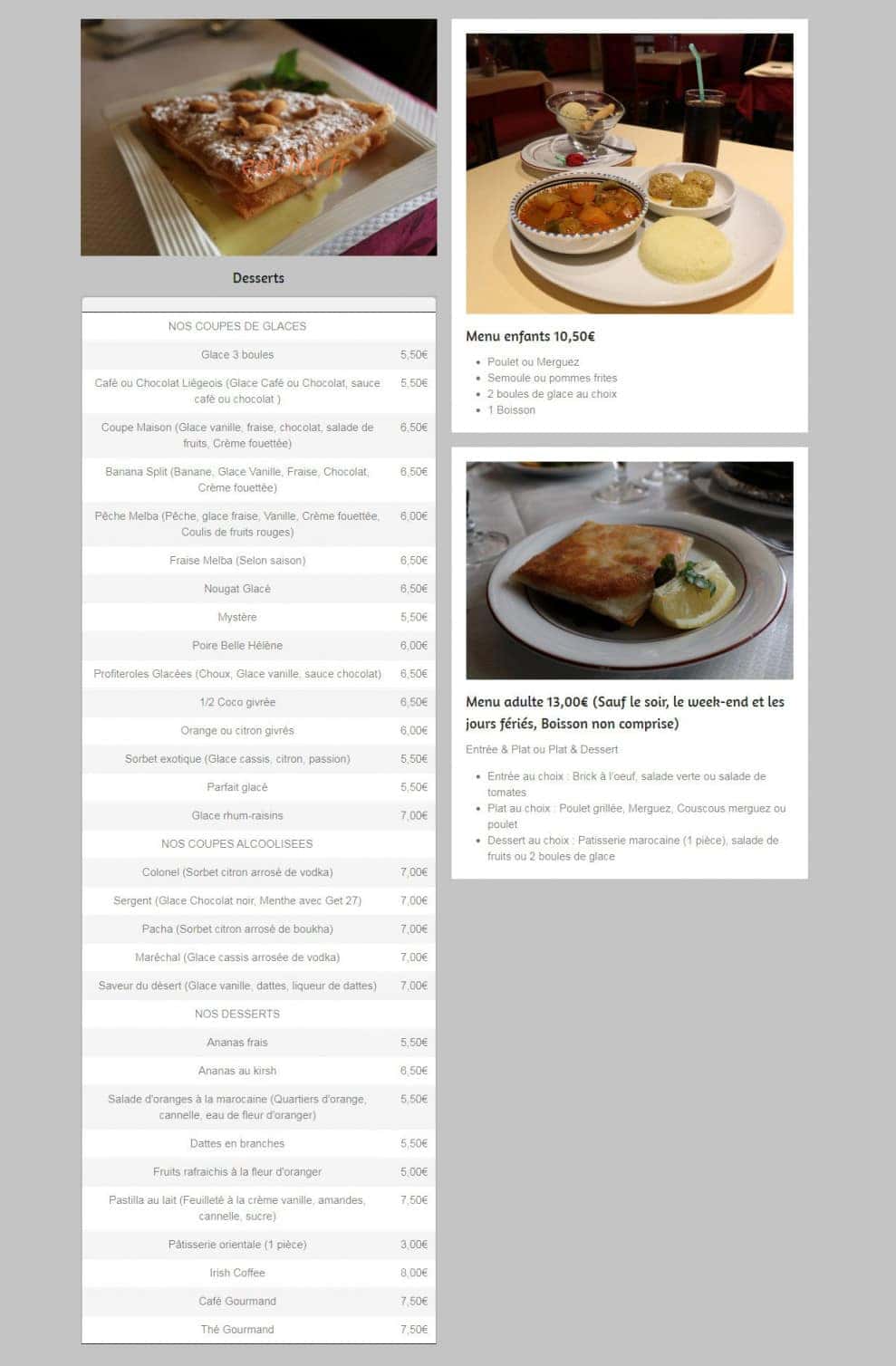 Le Marrakech — carte page 2