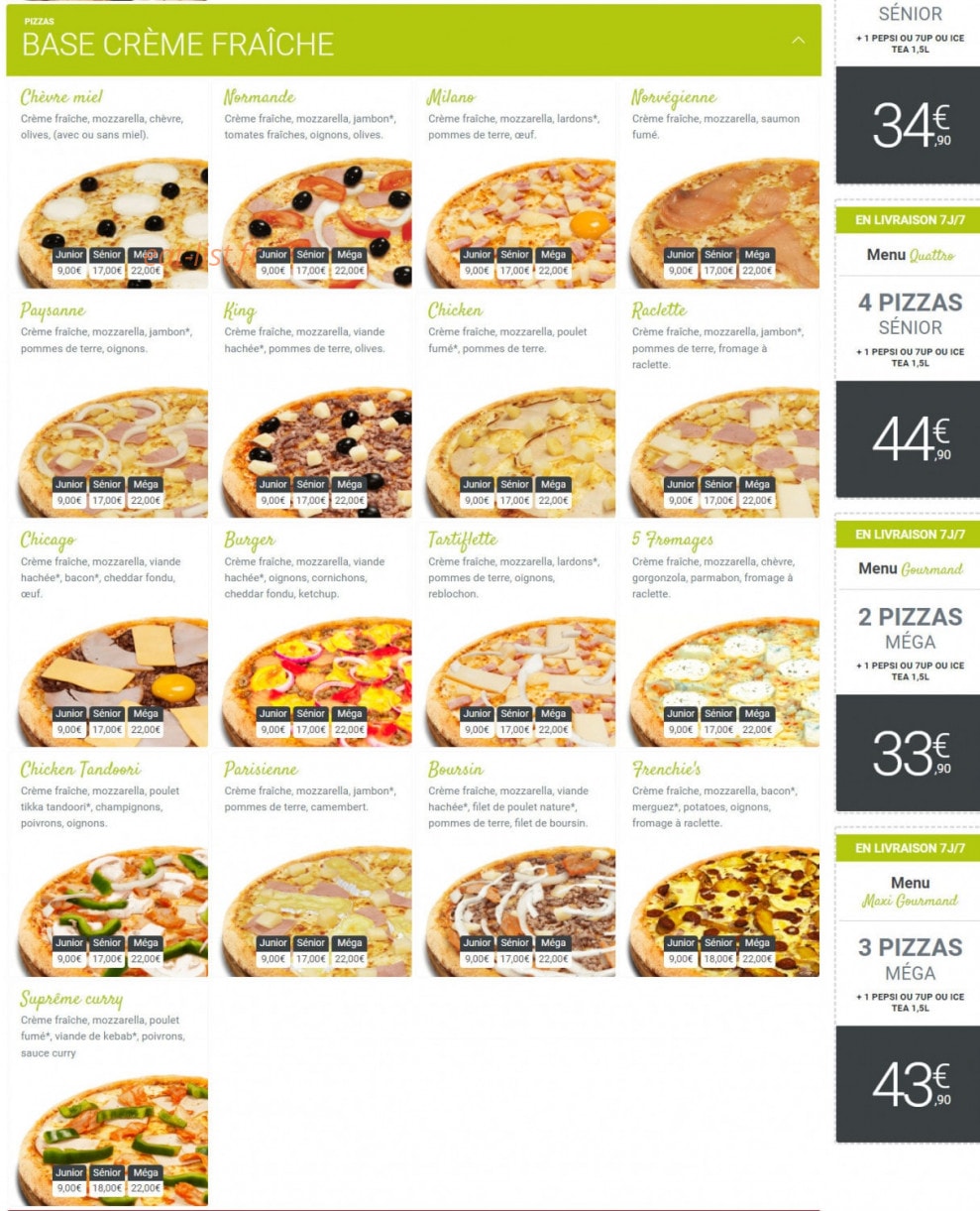 Pizza King — carte page 2