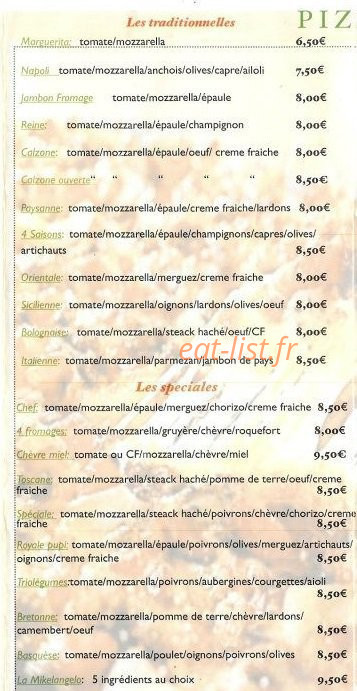 Chez Mikelangelo — carte page 4