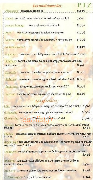 Chez Mikelangelo — carte page 4
